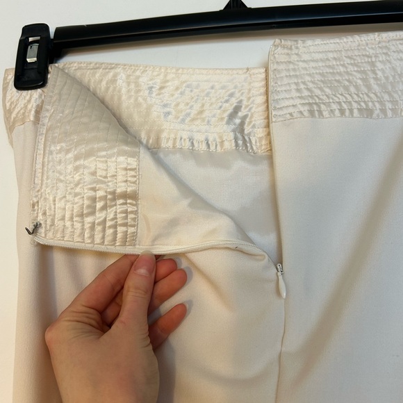 Vintage Sunny Leigh ivory satin waist trousers dress pants - Picture 6 of 9